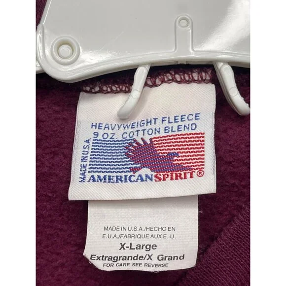 Vintage Maine Heavy Weight USA 3D textured logo American Spirit tag XL Burgundy - Picture 4 of 8